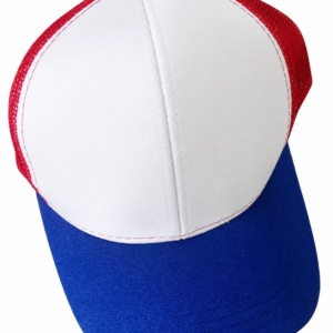 Gorras Malla Blanca con Azul y Rojo