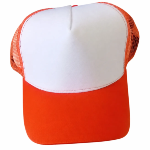 Gorras Malla Blanca con Naranja
